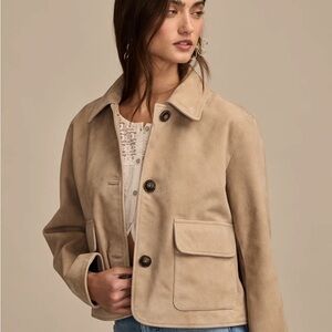 NWT Lucky Brand Genuine Goat Suede Leather Jacket